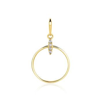 Colgante círculo de mujer en oro 9 quilates con circonita