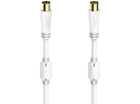 cable de antena - hama 00205246 100 db 95 mm 15 m dorado triple blindaje blanco