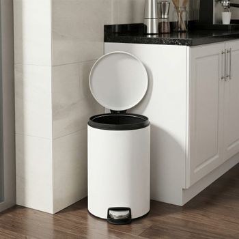 Cubo de basura redondo de 20 l con pedal de acero