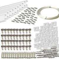 pack basic rm de 30 metros guias de aluminio blanco mate  con 40 colgadores nylon para colgar cuadrosr blanco mate