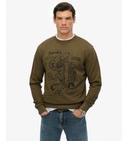 superdry para hombre m2014249a sudadera tokyo narrative loose marron verdoso l casual verde algodon