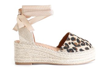 escote de lona con cordones esclavos. leopard 36