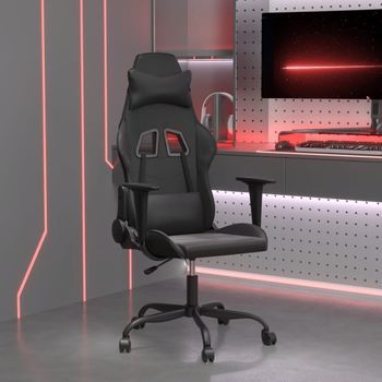 Silla Gaming | Silla De Oficina | Silla Gamer Ergonomica Con Masaje Cuero Sintético Negro Cfw790221