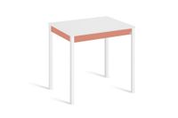 mesa de cocina alta fija 100x60 cm salmon pata blanco