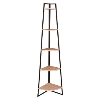 Estantería esquinera de 5 baldas efecto madera h180 cm