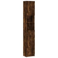 armario bano  mueble bano madera contrachapada roble ahumado 32x255x190 cm