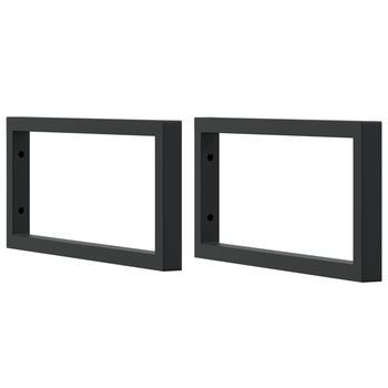 Soportes Estante De Lavabo 2 Uds | Mueble De Lavabo Rectangular Acero Negro