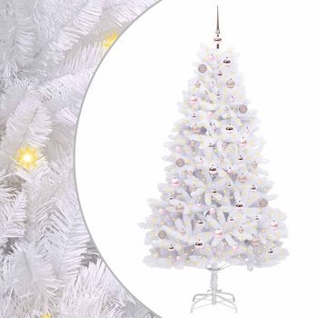 Árbol De Navidad Artificial Con Ramas Articuladas Blanco 180 Cm Vidaxl