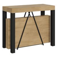 consola extensible 90x40300 cm efecto madera roble natural