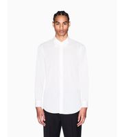 ax armani exchange para hombre xm002319af24533u0009 camisa de algodon blanco xs casual clasico manga larga
