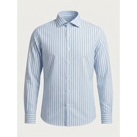 archivium camisa manga larga sr11ca nes07 linen-240 light blue para hombre