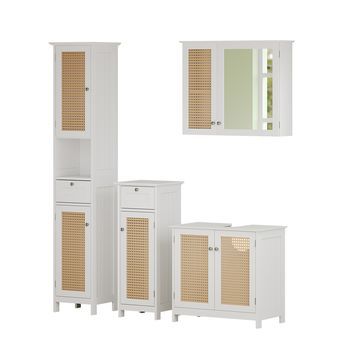 Conjunto De Muebles De Baño Rosario 4 Piezas, Con Armario Alto Vicco