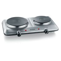 severin dk 1014 hornillo de mesa portatil 2 fuegos acero inoxidable pulido 2500w