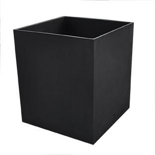 Macetero Cuadrado Euclid Liso Negro Tuozi 48,5 X 48,5 X 55h
