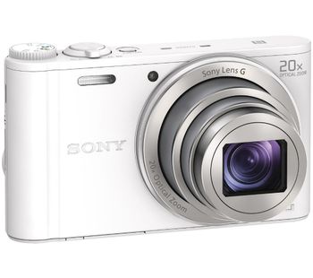 SONY Cyber-shot DSC-WX350W Superzoom Compact Camera - White, White