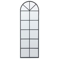 espejo de pared de metal negro 40 x 120 cm vidrio forma de ventana brouage