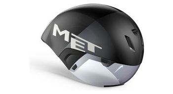 Casco met codatronca negro plata mate brillante
