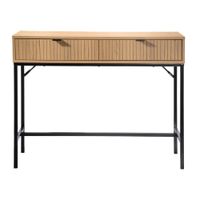 consola 2 cajones frontal efecto madera ranurada - l100 x h80 cm