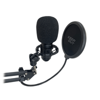 microfono profesional con accesorios keep out xmicpro kit usb control de ganancia entrada de auriculares filtro cardiole brazo articulado