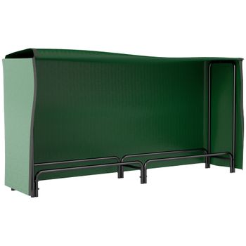 Outsunny Leñero con Cubierta Estante para Interior y Exterior Carga 200kg 200x36x99 cm Verde Oscuro   Aosom España