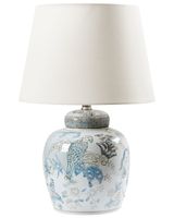 lampara de mesa  porcelana blanco azul