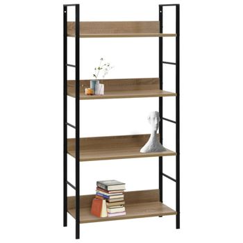 Estantería de 4 niveles madera ingeniería marrón 60x27,6x124,5cm
