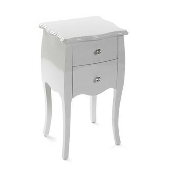Mesita De Noche Cagliari Blanca Madera De Abeto (35 X 71 X 40 Cm)
