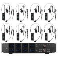 microfono power dynamics pd528b inalambrico uhf con 8 transmisores de bolsillo
