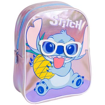 Stitch Mochila Mochila Infantil con Bolsillo Exterior I Love Stich Rosa para niño