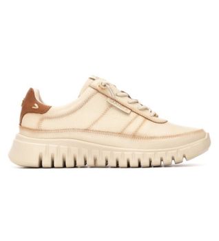 Carmela para mujer. 16252503-BEIGE Zapatillas de piel 162525 beige (40), Plano, Cordones, Casual