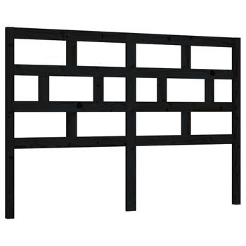 Cabecero Cama Mueble De Dormitorio De Cama Madera Maciza De Pino 156 X 4 X 100 Cm Negro M02_0006050