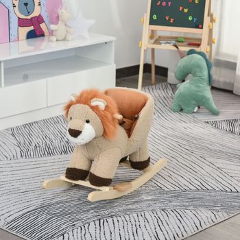 Caballito Balancín León Bebés 18-36 Meses Con Sonidos Marrón Homcom
