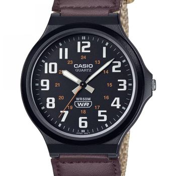 reloj deportivo militar hombre Casio MW-240B-5BV 43.6mm 50m WR correa de tela