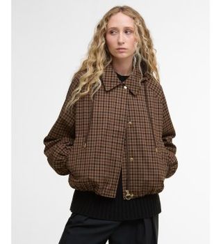 Barbour para mujer. LSP0256 Chaqueta Audrey Showerproof marrón (S), Casual, Poliéster