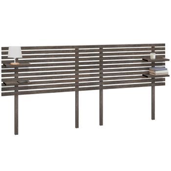 Dhome Cabecero Con Estantes De Madera Reciclada Dm Colgante Pared Estilo Palet Japones Con Patas Dual Dividido En 2 Piezas Cama 210/220 Vintage Nordico (290cm Dual, Roble Amazonas)