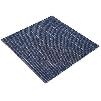 Azulejo De Alfombra Rayado Azul 50 X 50 Cm 36 Uds. Pp Y Betún Vidaxl