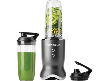 Batidora de vaso - nutribullet Ultra 1200W NB1206DGCC , personal, Táctil, Silenciosa, Tapas para llevar, 0.9 l/0.7 l, Gris oscuro