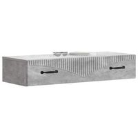 mesa lateral montada en la pared gris hormigon