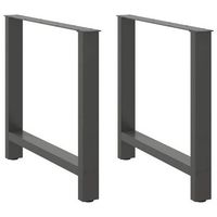patas para mesa de comedor antracita 2 unidades 80 x 72-73 cm acero vidaxl