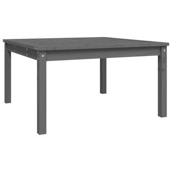 Mesa De Jardín | Mesa De Exterior Madera Maciza Pino Gris 82,5x82,5x45 Cm