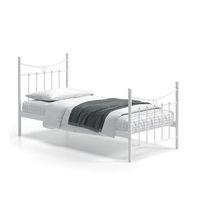 cama individual de metal blanco 90x200 sencha estilo contemporaneo