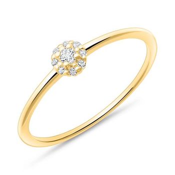 14 quilates anillo de oro para mujer con topacios blancos