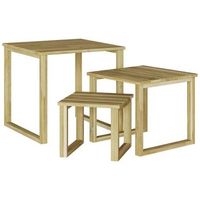 mesa 3 pcs natural madera de pino impregnada vidaxl