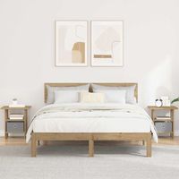 mesita de noche - mueble para dormitorio - madera de ingenieria - roble artesanal 41x40x45cm