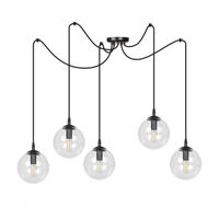 lampara colgante fedora transparente 5 luces