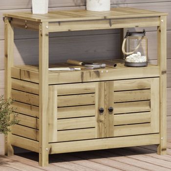 Mesa Plantación Con Estantes Madera Impregnada 82,5x45x81 Cm Vidaxl