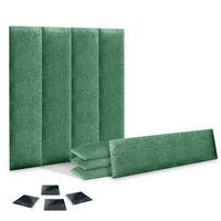 dhome juego de 8 paneles tapizados de lana ecologica pack autoadhesivos para pared acusticos absorbentes proteccion verde 60x30cm x8