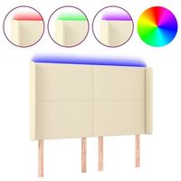 cabecerorpanel de cabecero con led cuero sintetico color crema 147x16x118128 cm