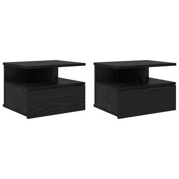 Mesita Flotante 2 Uds. Roble Negro 40 X 31 X 28 Cm Vidaxl
