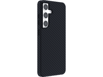 Funda móvil - ISY ISC 3740, Samsung, Galaxy S24+, Fibra de carbono, Negro